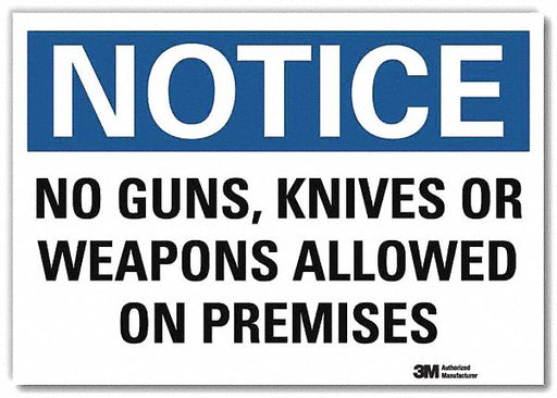 Notice Sign 5inx7in Reflective Sheeting
