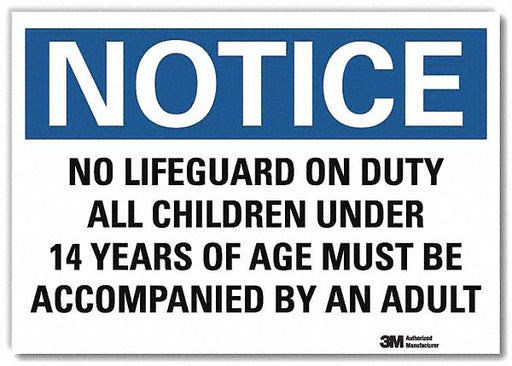 Notice Sign 7 in x 10 in Rflct Sheeting