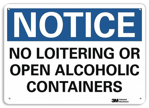 Notice Sign 10 in x 14 in Plastic