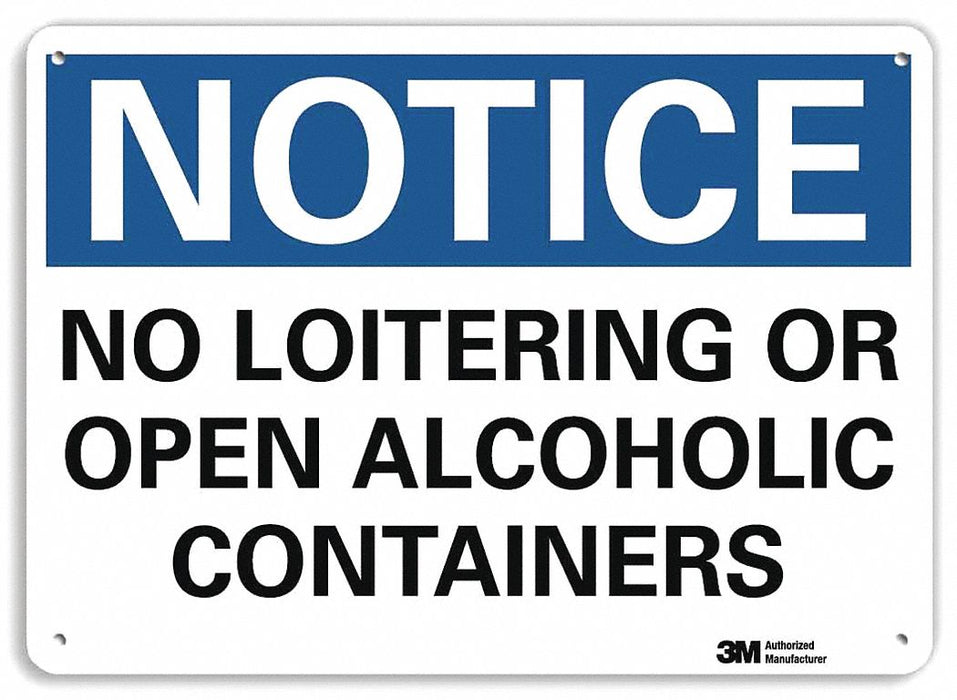 Notice Sign 7 in x 10 in Aluminum