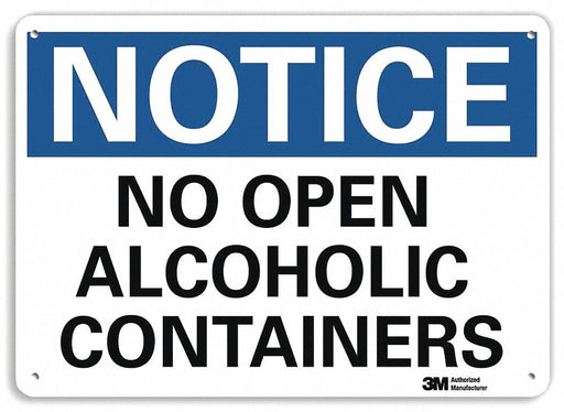 Notice Sign 10 in x 14 in Plastic
