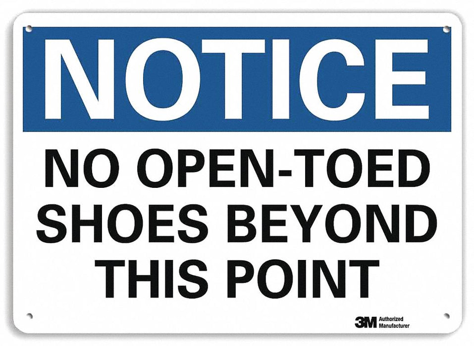 Notice Sign 7 in x 10 in Plastic