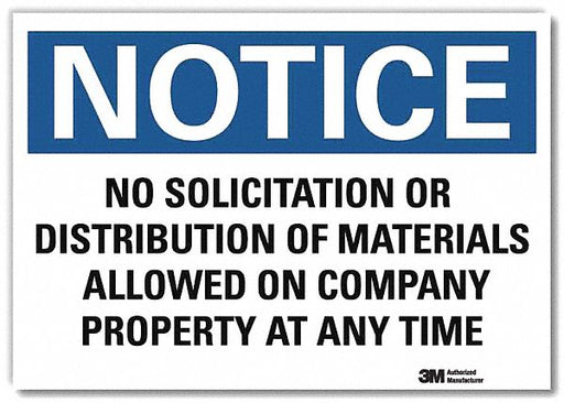 Notice Sign 10x14in Reflective Sheeting