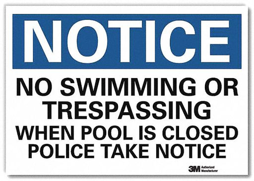 Notice Sign 5 in x 7 in Rflct Sheeting