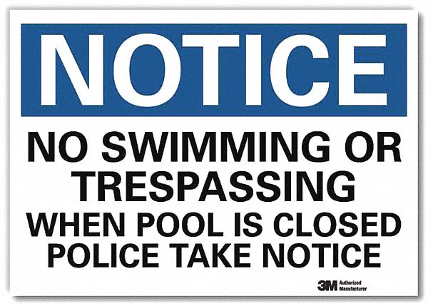 Notice Sign 5 in x 7 in Rflct Sheeting