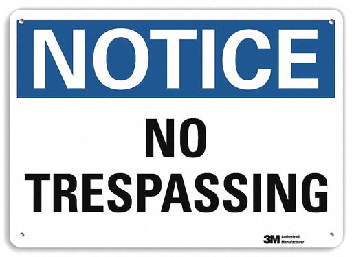 Notice Sign 7 inx10 in Plastic