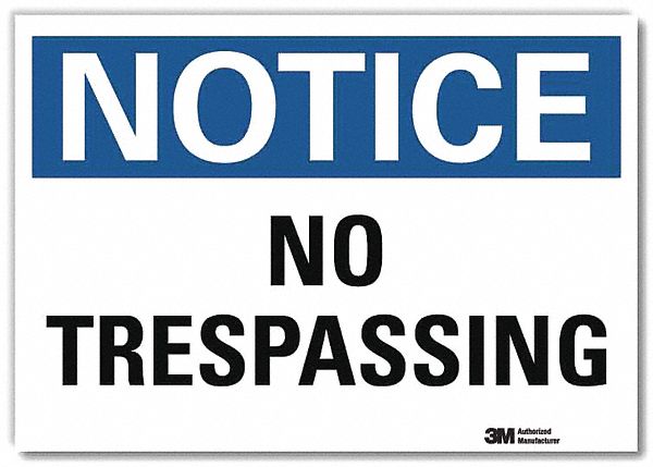 Notice Sign 10inx14in Reflctv Sheeting
