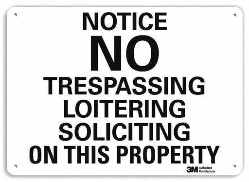 Notice Sign 7 in x 10 in Plastic