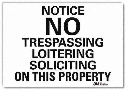 Notice Sign 5 in x 7 in Rflct Sheeting