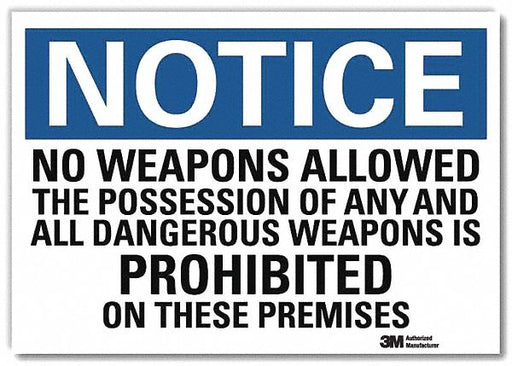 Notice Sign 7inx10in Reflective Sheeting
