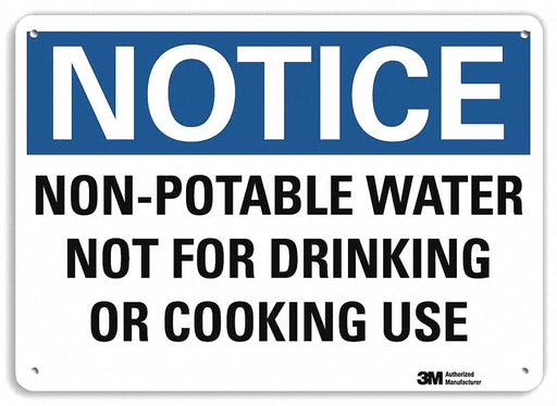 Notice Sign 7 in x 10 in Plastic
