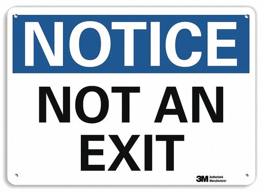 Notice Sign 10 in x 14 in Plastic