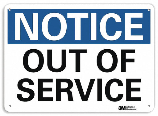 Notice Sign 7 inx10 in Plastic