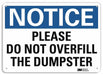 Notice Sign 10 in x 14 in Plastic