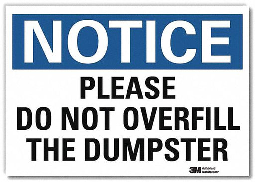 Notice Sign 7inx10in Reflective Sheeting
