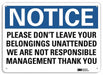 Notice Sign 7 in x 10 in Aluminum