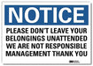 Notice Sign 10x14in Reflective Sheeting