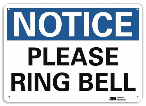 Notice Sign 10 in x 14 in Plastic