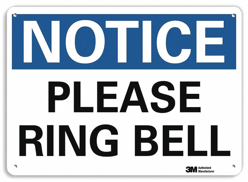 Notice Sign 7 in x 10 in Aluminum