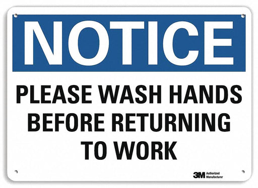Notice Sign 7 in x 10 in Plastic