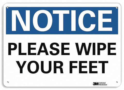 Notice Sign 7 in x 10 in Plastic