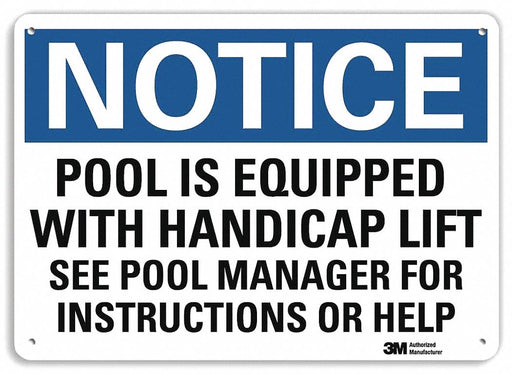 Notice Sign 7 in x 10 in Plastic