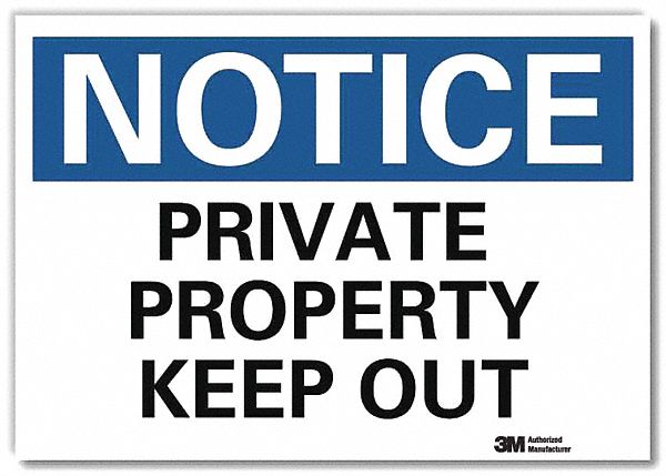 Notice Sign 10 in x 14 in Rflct Sheeting