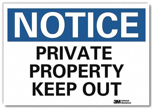Notice Sign 5 in x 7 in Rflct Sheeting