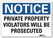 Notice Sign 7 in x 10 in Rflct Sheeting