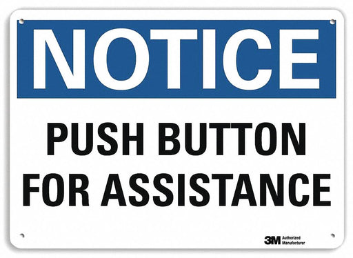 Notice Sign 10 in x 14 in Plastic