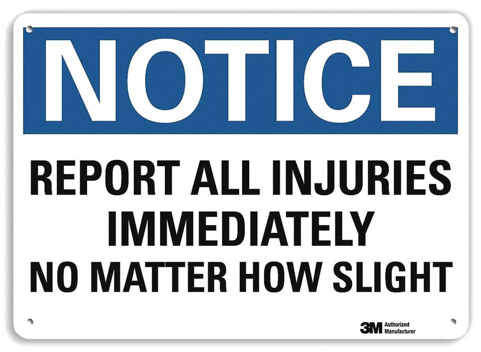 Notice Sign 7 in x 10 in Plastic