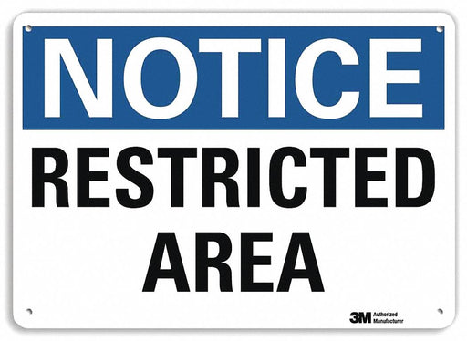 Notice Sign 7 in x 10 in Plastic