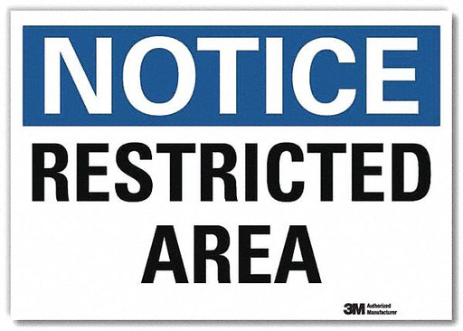 Notice Sign 10 in x 14 in Rflct Sheeting