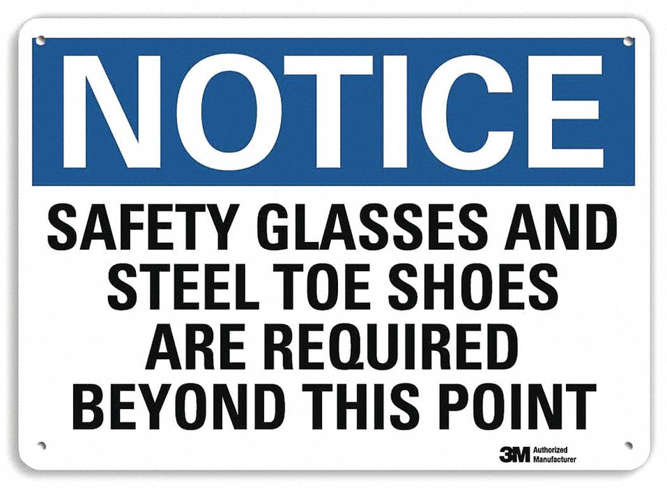 Notice Sign 7 in x 10 in Aluminum