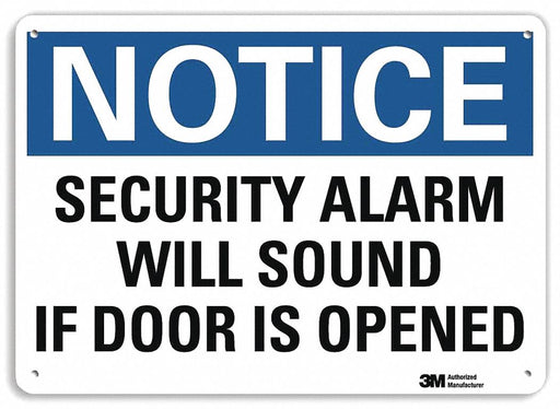 Notice Sign 10 in x 14 in Plastic