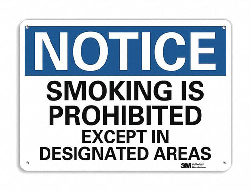 Notice Sign 10 inx14 in Plastic