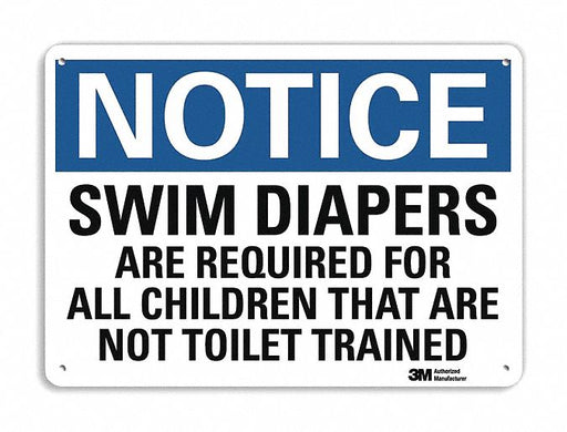 Notice Sign 7 in x 10 in Plastic