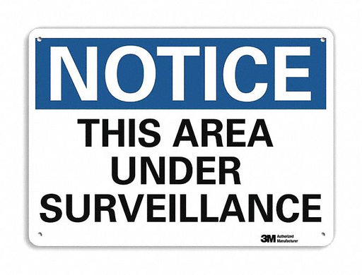 Notice Sign 10 in x 14 in Plastic