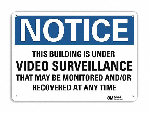 Notice Sign 7 in x 10 in Plastic