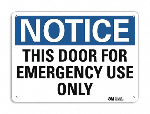 Notice Sign 10 in x 14 in Plastic