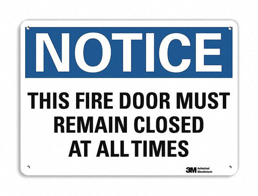 Notice Sign 7 in x 10 in Plastic