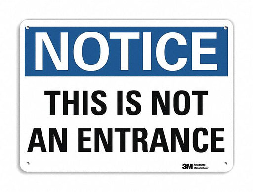 Notice Sign 10 in x 14 in Plastic