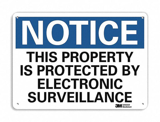 Notice Sign 7 in x 10 in Plastic