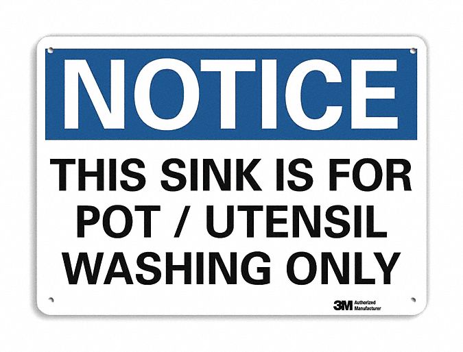 Notice Sign 10 in x 14 in Plastic