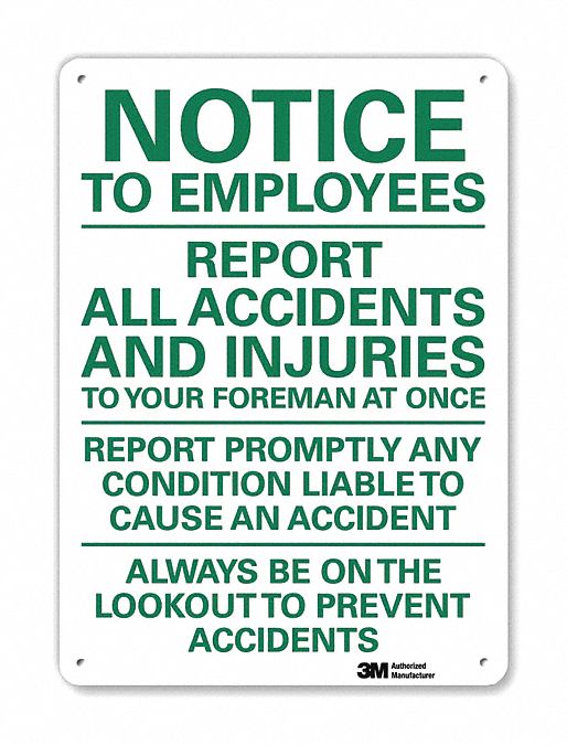 Notice Sign 14 inx10 in Aluminum