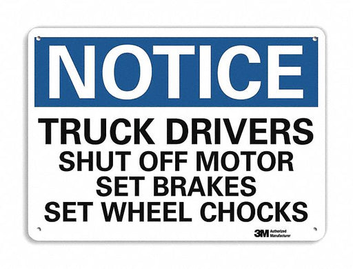 Notice Sign 10 inx14 in Plastic