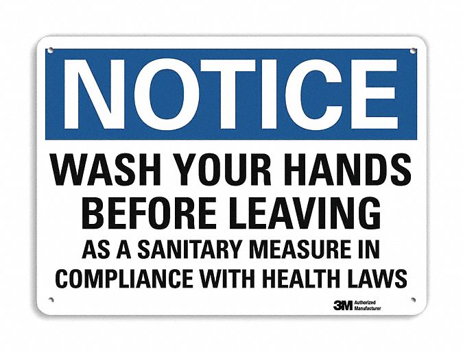 Notice Sign 10 in x 14 in Plastic