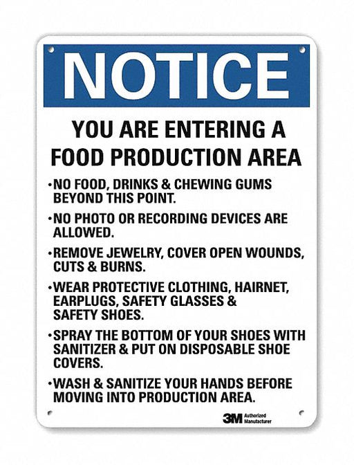 Notice Sign 10 in x 7 in Plastic