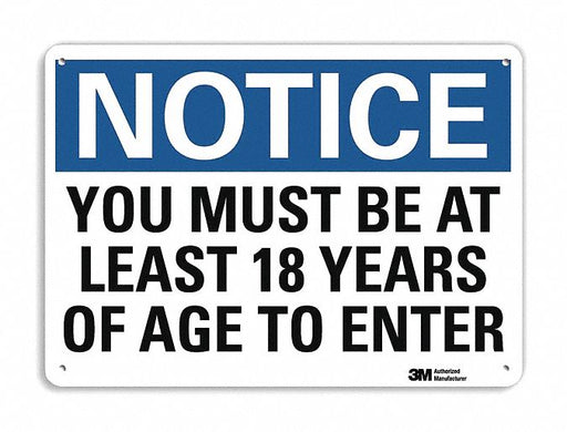 Notice Sign 7 in x 10 in Aluminum