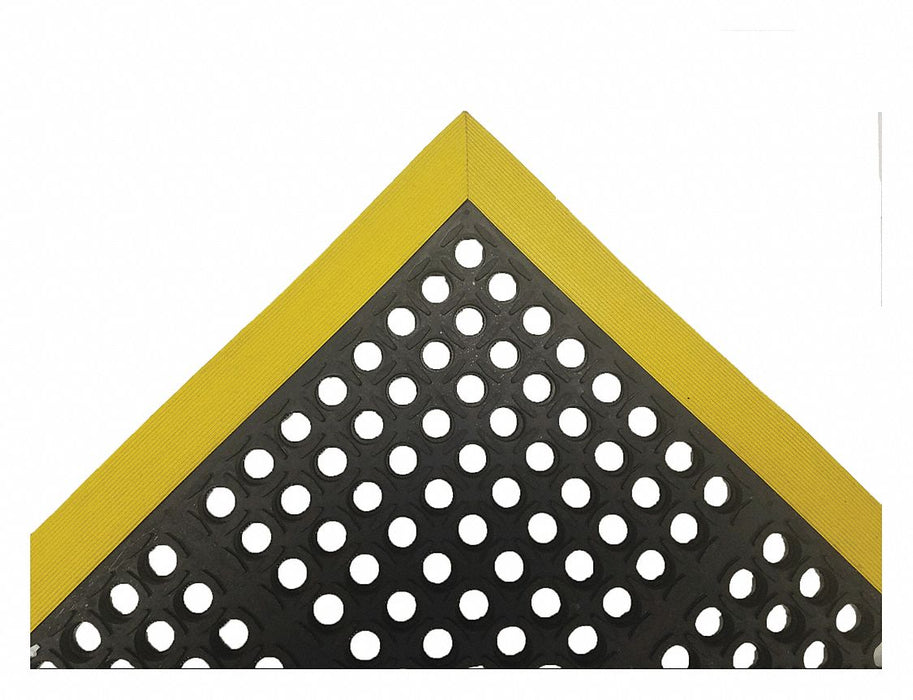 Drainage Mat Black wYlwBrdr 3ft4 x5ft4 
